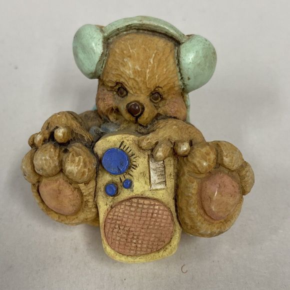 Set It 2 Vintage 1994 Teddy Bear Babies J.C Resin Mini Bear Figurines Animals - Picture 2 of 9